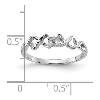 14K White Gold Twisted Pearl Ring Mounting – view 3