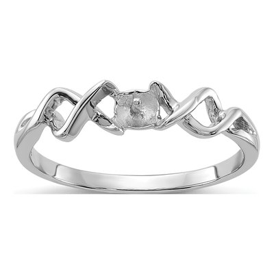14K White Gold Twisted Pearl Ring Mounting