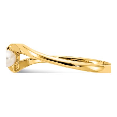 14K Yellow Gold Freshwater Cultured Pearl Two-Pearl Ring – view 3