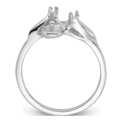 14K White Gold Pearls Ring Mounting – view 2