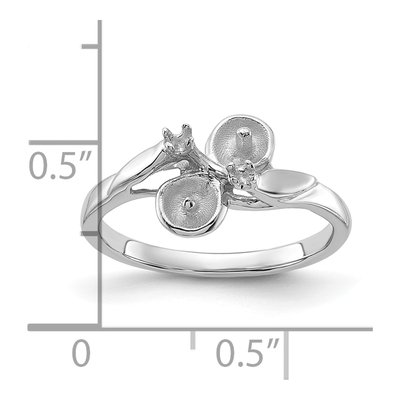 14K White Gold Pearls Ring Mounting – view 3