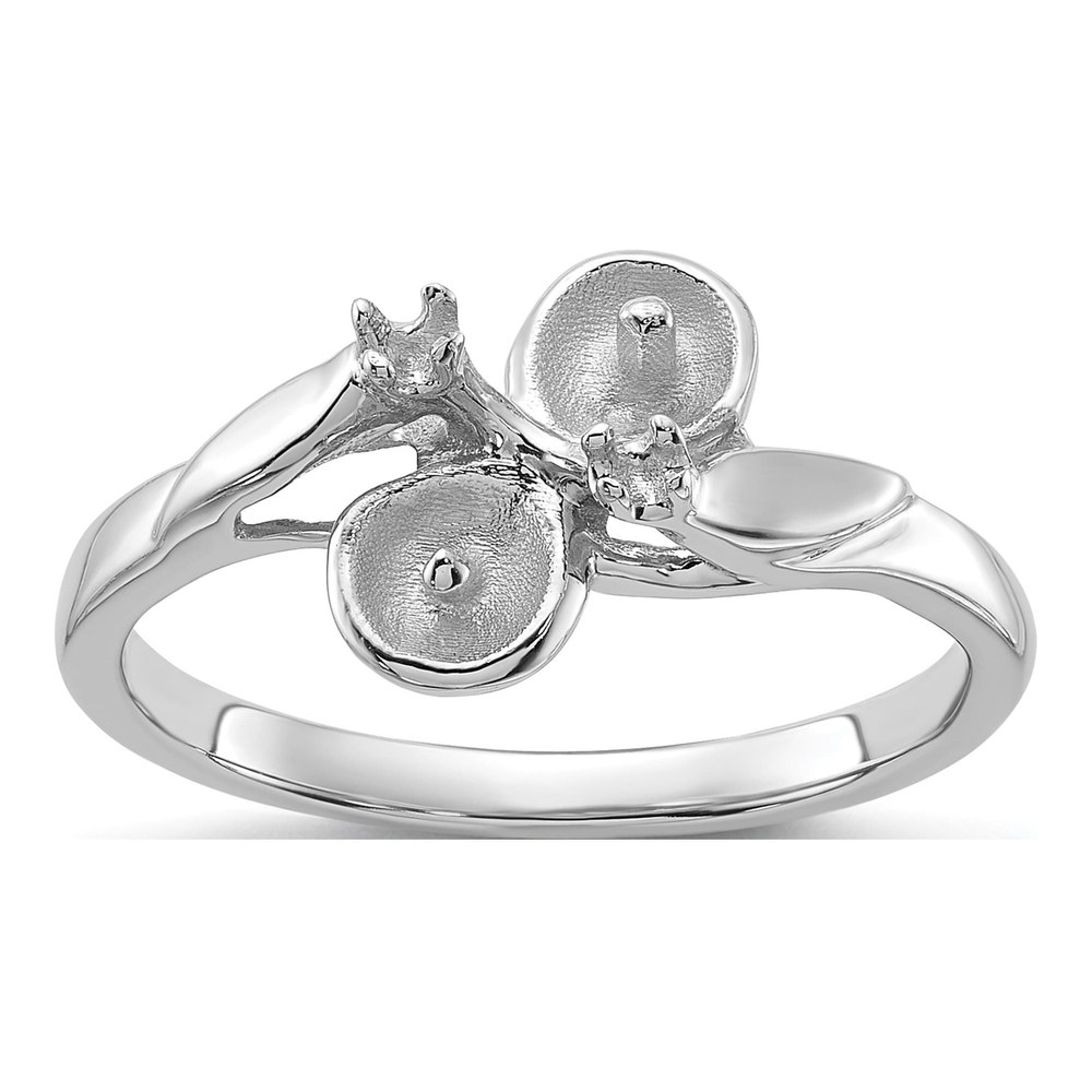 14K White Gold Pearls Ring Mounting
