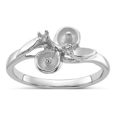 14K White Gold Pearls Ring Mounting