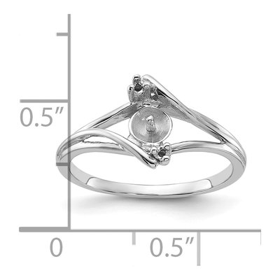 14K White Gold Pearl Ring Mounting – view 3