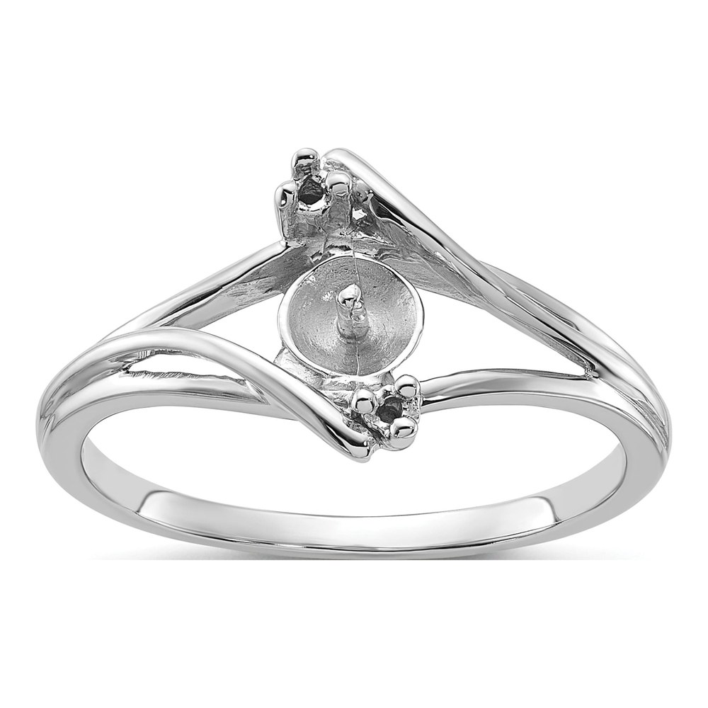14K White Gold Pearl Ring Mounting