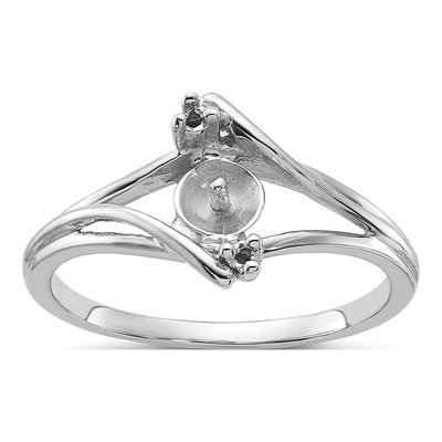 14K White Gold Pearl Ring Mounting