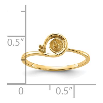 14K Yellow Gold Pearl Ring Mounting – view 3