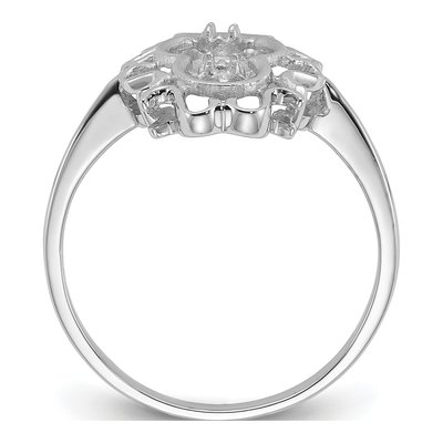 14K White Gold Scroll for Pearl Ring Mounting – view 2