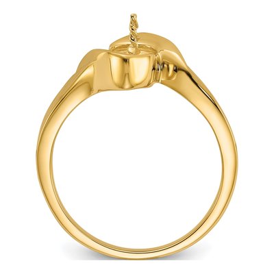 14K Yellow Gold Bypass for Pearl Ring Mounting – view 2