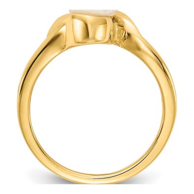 14K Yellow Gold Freshwater Cultured Pearl Bypass Ring – view 2