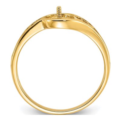 14K Yellow Gold Filigree for Pearl Ring Mounting – view 2