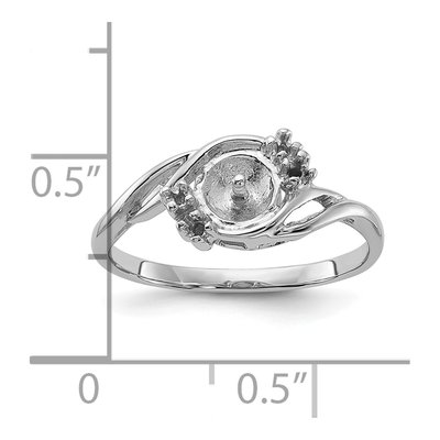 14K White Gold Pearl for Ring Mounting – view 3