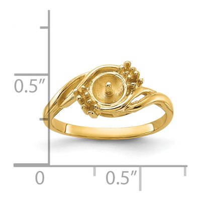14K Yellow Gold Pearl Ring Mounting – view 3