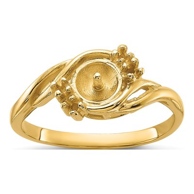 14K Yellow Gold Pearl Ring Mounting