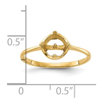 14K Yellow Gold Pearl Ring Mounting – view 3