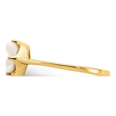 14K Yellow Gold Freshwater Cultured Pearl Ring – view 3