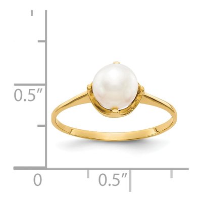 14K Yellow Gold Freshwater Cultured Pearl Ring – view 5