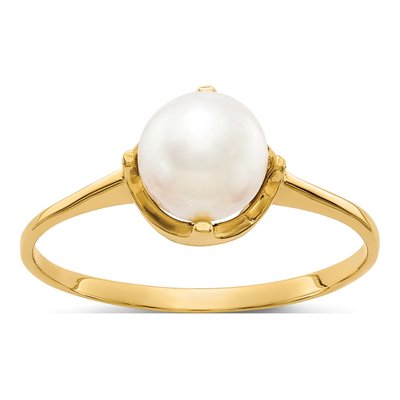 14K Yellow Gold Freshwater Cultured Pearl Ring