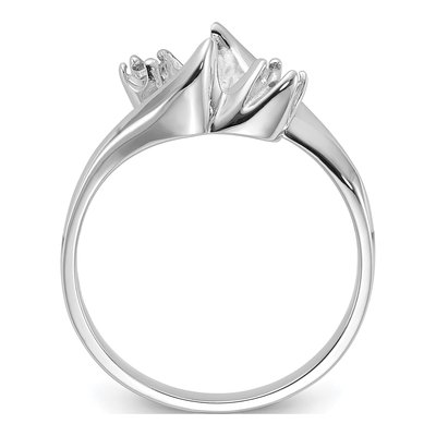 14K White Gold Pearl Ring Mounting – view 2