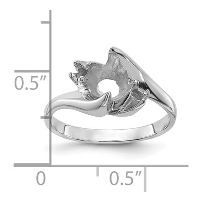 14K White Gold Pearl Ring Mounting – view 3