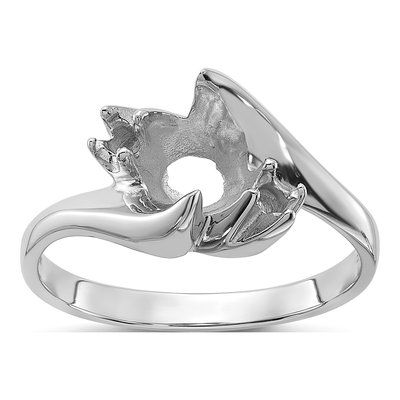 14K White Gold Pearl Ring Mounting