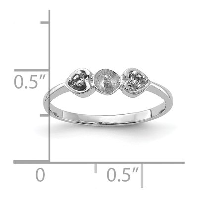 14K White Gold Pearl Ring Mounting – view 3