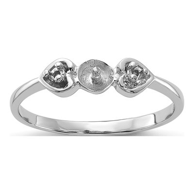 14K White Gold Pearl Ring Mounting