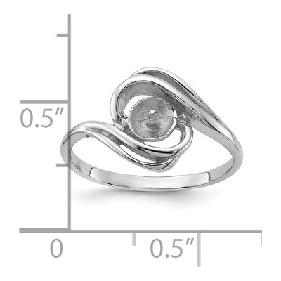 14K White Gold Pearl Ring Mounting – view 3