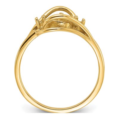 14K Yellow Gold Pearl Ring Mounting – view 2