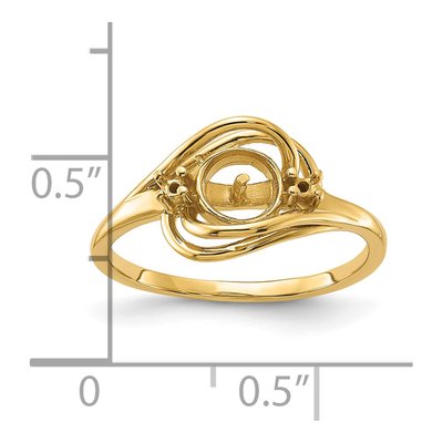 14K Yellow Gold Pearl Ring Mounting – view 3