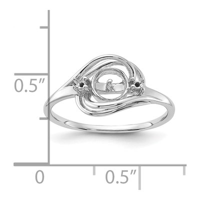 14K White Gold Pearl Ring Mounting – view 3