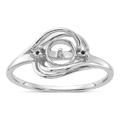 14K White Gold Pearl Ring Mounting