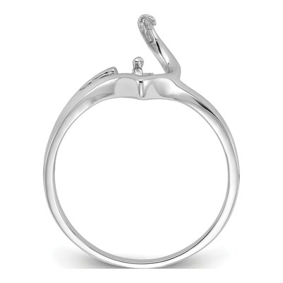 14K White Gold Pearl Ring Mounting – view 2