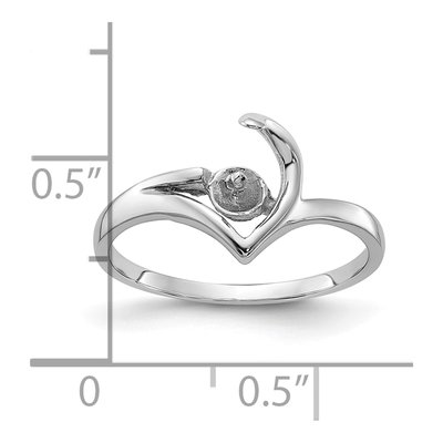 14K White Gold Pearl Ring Mounting – view 3