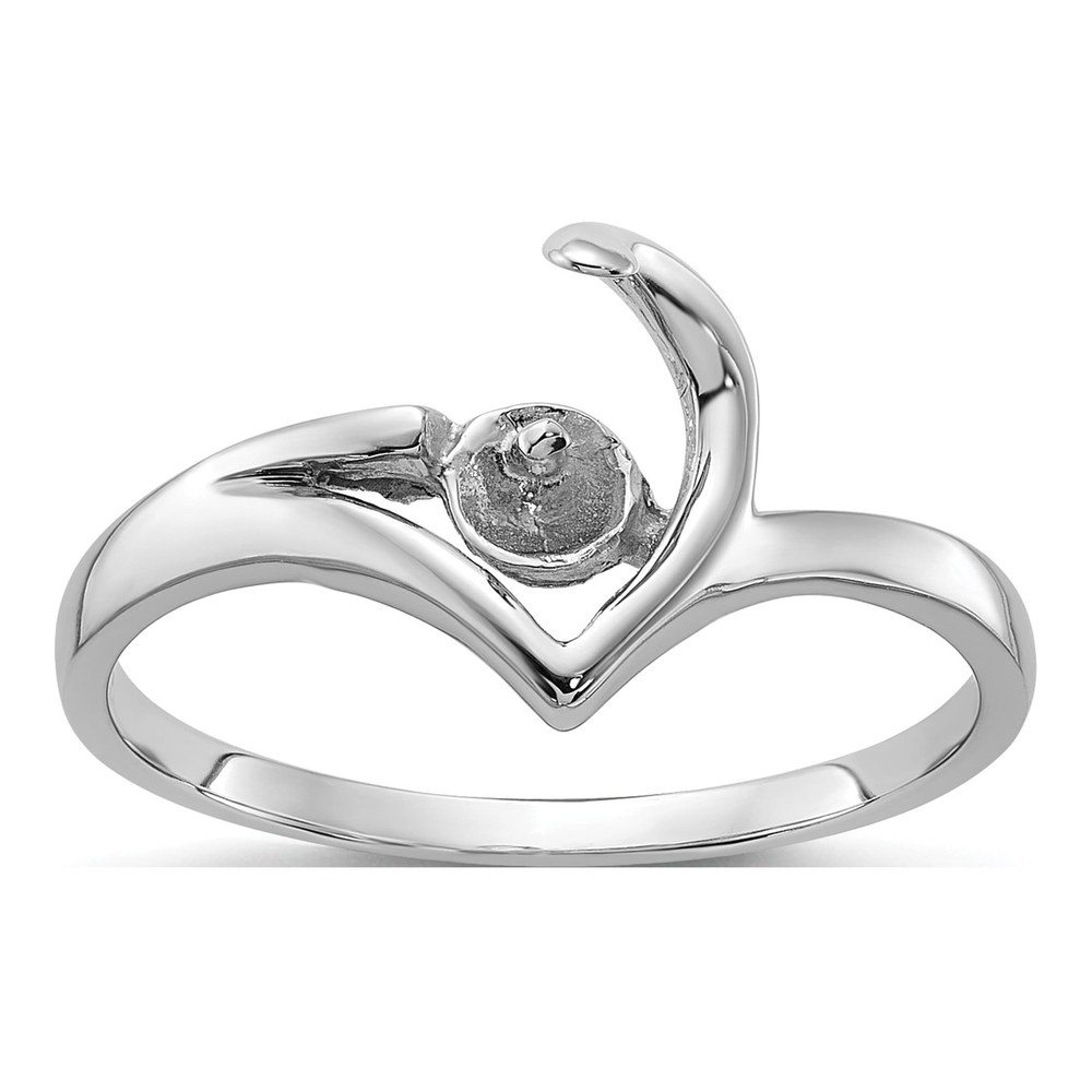 14K White Gold Pearl Ring Mounting