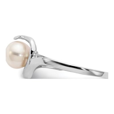 14K White Gold Freshwater Cultured Pearl Ring – view 3