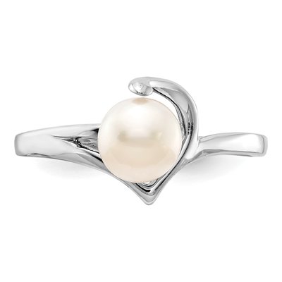 14K White Gold Freshwater Cultured Pearl Ring – view 4