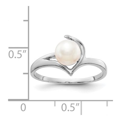 14K White Gold Freshwater Cultured Pearl Ring – view 5