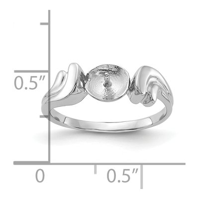 14K White Gold Pearl Ring Mounting – view 3