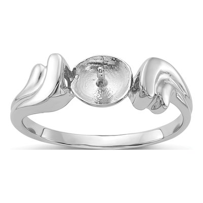 14K White Gold Pearl Ring Mounting