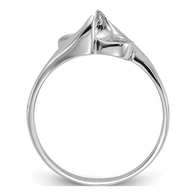 14K White Gold Pearl Ring Mounting – view 2