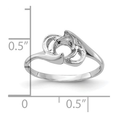 14K White Gold Pearl Ring Mounting – view 3