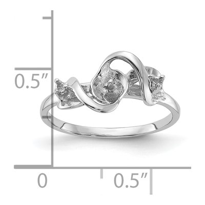 14K White Gold Pearl Ring Mounting – view 3
