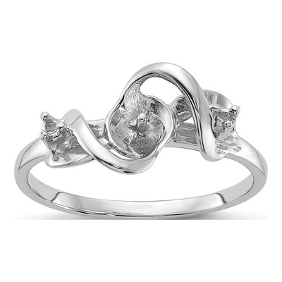 14K White Gold Pearl Ring Mounting