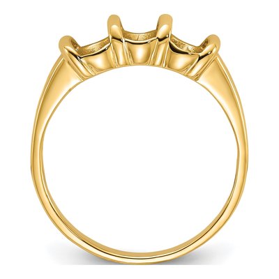 14K Yellow Gold 3-Stone Oval Ring Mounting – view 2