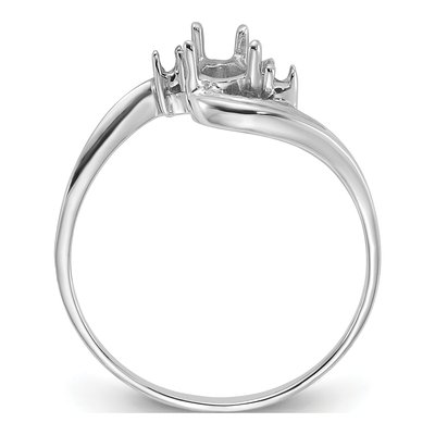 14K White Gold Pear Round Setting Ring Mounting – view 3