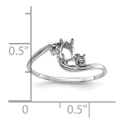 14K White Gold Pear Round Setting Ring Mounting – view 4