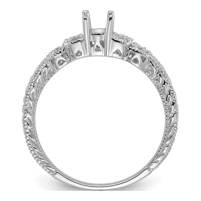 14K White Gold Oval Ring Mounting – view 2