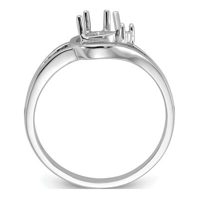 14K White Gold Pear Round Ring Mounting – view 2