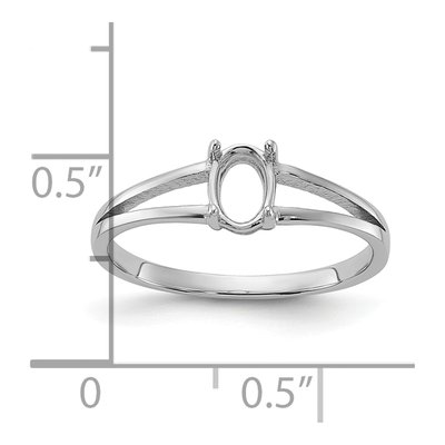 14K White Gold Oval Ring Mounting – view 3